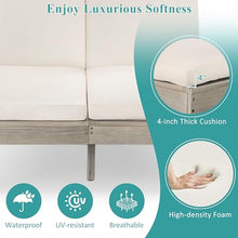 TREXM 5-Position Adjustable Backrest Double Chaise Lounge Outdoor, Outdoor Chaise Lounge with Cushion and Folding Side Trays for 2 People, Patio Double Chaise Lounge for Poolside Garden, Gray