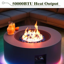 Dineli 30" Round Propane Fire Pit Table Firepit Table for Outside Patio