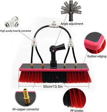 Cleaning Brush Window Cleaning Telescopic Pole, Water Supply Telescopic Brush Suitable for Cleaner Greenhouse Roof Photovoltaic Panels ()