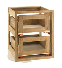 Pacific Teak Shaker 18-Inch Teak Wood Double Access Drawer - UD2V-18S