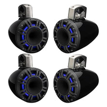 KICKER 2 Pair KMTCXL65 6.5" 300W Peak Multicolor LED Marine Tower Speakers Black