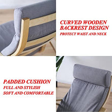 NABEIM Living Room Chairs with Arms, Rocking Chair Recliner Sofa, Wooden Frame Chaise Lounge Upholstered Mid Century Modern Chair with Headrest Single Leisure Chair for Balcony Yard (Color : White)