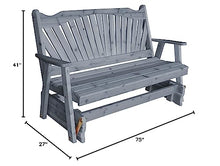 Furniture Barn USA Cedar 6' Fanback Glider Gray Stain