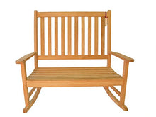 Windsor Teak Furniture Premium Grade A Teak Valencia High Back Double Rocker Bench Natural Teak