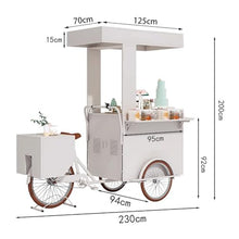 TT-YEL Large Capacity Flower Display Stand with Large Storage Box, Three Wheel Flower Cart, Mobile Market Stall, Heavy Duty Iron Outdoor Food Cart, Fast Food Truck with Canopy Roof,Black