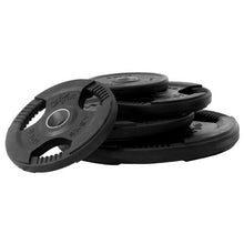 XMark Lumberjack 7' Olympic Bar Chrome with Black Manganese Phosphate Shaft 28mm Grip and 255 lb. Tri-Grip Olympic Plate Weight Set Black