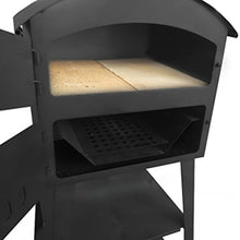 Tidyard Outdoor Pizza Oven, Charcoal Fired with 2 Fireclay Stones, 22.8x24x80.7 Inch Steel Oven with Thermometer and Removable Tray for Backyard Baking and Cooking