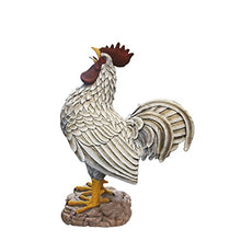 Design Toscano Cock-a-doodle-do, Giant Roadside Rooster Garden Statue, Multicolored