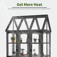 MCombo Wooden Greenhouse with Roof Vent & Lockable Doors, 0851 (Dark Grey)