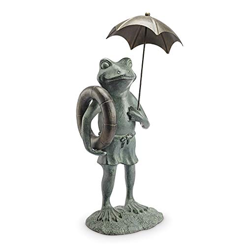 SPI Pool Partner Frog Garden Sculpture 24.5 Inch Cast Aluminum Outdoor Statue