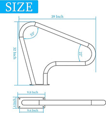 MSHOSAC Easy Mount Pool Grab Rail - Non-Slip Support for Backyard Swimming Pools - Durable & Safe Handrail with Self-Tapping Screws - Ideal for Garden Swimming Areas