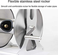 DOIBG Retractable Hose Cart Stainless Steel Garden Hose Reel,Heavy Duty Metal Wall Mount Water Hose Storage Rack-Rack+2m Hose