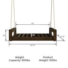 Amish Casual The Lancaster Amish Crafted Porch Daybed Swing, Made in The USA from Kiln Dried Pine (4 Foot, Dark Walnut Stain)