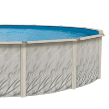 Wilbar Meadows Reprieve 12-Foot Round Above-Ground Swimming Pool | 52-Inch Height | Resin Protected Steel-Sided Walls | Bundle with Bedrock Pattern 25 Gauge Overlap Liner and Widemouth Skimmer