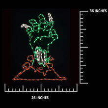 Holiday Bright Lights Zombie Hand 36"x26" LED Lighted Outdoor Halloween Décor with White, Orange, Green Lights