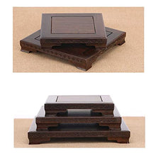 YYBOES Plant Pedestal Stand Rectangular Wood Carving Ornament Base Flower Pot Vase Stone Base Small Coffee Table Wooden Bracket Bonsai Pedestal Pedestal Stands for Display