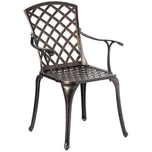 Gardenised Bronze Indoor and Outdoor Dining Set with 4 Chairs and 1 Table, Bistro Patio Cast Aluminum