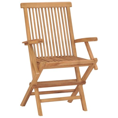 YUOGHRTFE Teak Wood Folding Patio Chairs 6 Pcs Set, Outdoor Garden Dining Chairs Solid Teak Hardwood, Foldable Seating for Patio