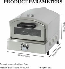 WZUOPG Outdoor Electric/Gas Pizza Oven, Portable Propane Pizza Grilling Stove, Outdoor Kitchen, Pizza Food Outdoor Oven for Camping, Backyard, Tailgating,110V