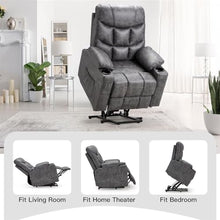 Power Lift Recliner Chair with Massage and Heat, Electric Reclining Sofa with Remote Control, PU Leather Ergonomic Lounge Armchair with Cup Holders and USB Port