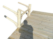 Log Kayak Rack Dock Mounted 2 Place Kayak and SUP Rack Natural