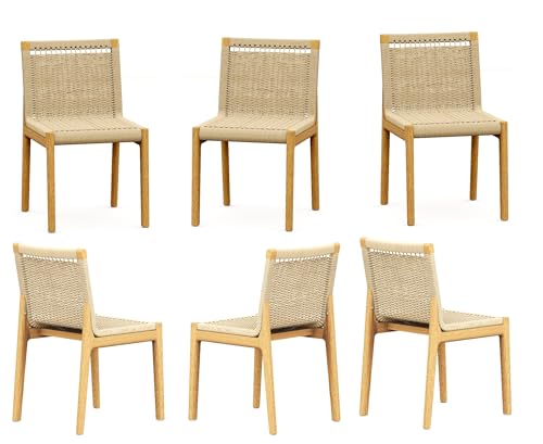 TeakFurnitureOutlet Qty 6 - Grade-A Teak Wood Luxurious Solo/Single SEMA Armless Chairs #96SeAL