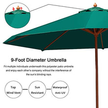 3WWWQMAA8 2.7m/9ft Patio Umbrella, Outdoor Market Table Umbrella & Shade Garden Parasol Umbrella with Wooden Pole, for Deck, Backyard, Pool, Beach (Color : Green) (Red) (Green)