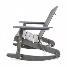 Benzara Outdoor Adirondack Rocking Chair Dark Gray