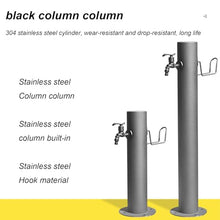 Freestanding Garden Water Column Outdoor Water Column,304 Stainless Steel Vertical Garden Water Column with Freeze Crack Protection Floor Mount Water Tap for Outdoor Yard, A-Height 86cm*Diameter 5cm