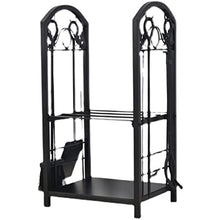 WXPWAMZ Firewood Storage Rack Iron Black Flooring Firewood Rack Tool Rack Fireplace Supporting Wood Firewood Multi-layer Shelf Home