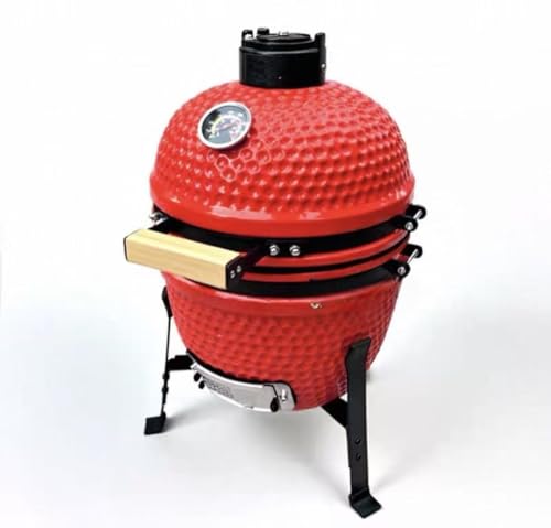 Artificial Outdoor BBQ Grill, Smoked Ceramic Roaster & Pizza Oven for Villa Garden(Red)