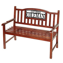 Touch of Class Stonehill Outdoor Bench Seat Wooden Regal Walnut | Personalized Custom Last Name