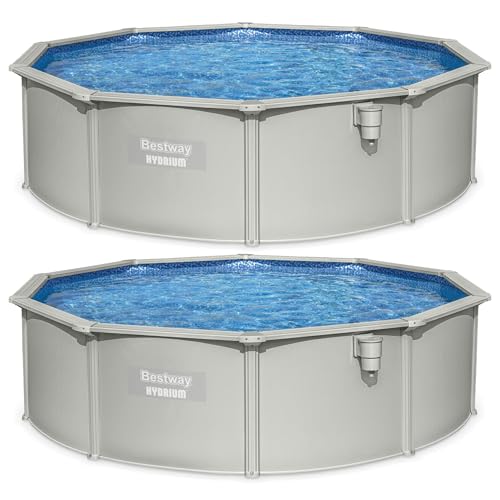 Bestway Hydrium 15' x 48" Steel Side Wall Above Ground Pool w/Pump, 2 Pack
