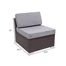 DUYHBAWRS 3 Pieces Patio PE Wicker Rattan Sofa Set Furniture