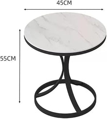 AtEEco Rock Slab Side Table Small Coffee Table Marble Living Room Sofa Corner Table Balcony Small Round Table Sideboard (Color : D, Size : 55 * 45cm)