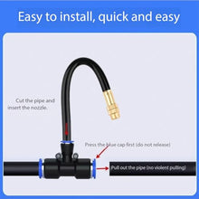 LARPOPKC Brass Mist Nozzle + tee with Bendable Built-in Hose, Suitable for Outdoor Watering Systems, Water Mist Nozzle Threaded Sprayer 1.1 mm (0.043 in) Atomizing Nozzle + 8mm tee Belt 100pc