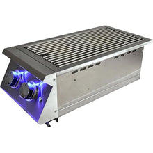 RCS Premier Series Built-In Natural Gas Double Side Burner W/Blue LED Lights - RJCSSBL