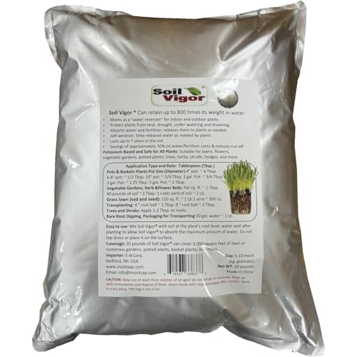 Amending Soil with Potassium Polymer Water Storing Crystals Gel (20 Pounds)