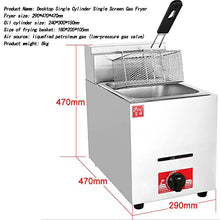 SHENGSHIYU 6l/12l Commercial Restaurant Professional Gas Fryer, Stainless Steel Table Top Single/Double Cylinder Lpg Fryer, Outdoor Stovetop with Fryer, Fried Chicken and Fish,Singletankfryer