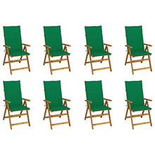 BUKSCYJS Camping Rocking Chairs,Rocking Chairs for Outside,Portable Rocking Chair Outdoor,Patio Chaise Lounge Chair,Folding Patio Chairs with Cushions 8 pcs Solid Acacia Wood