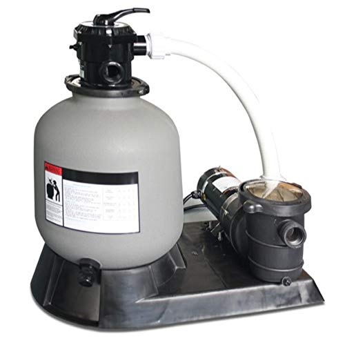 Swim Central Sand Filter Combo 2.0 HP for Above Ground Pools 22-Inch Black