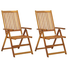fsahslih Set of 2 Patio Reclining Chairs with Cushions Acacia Wood