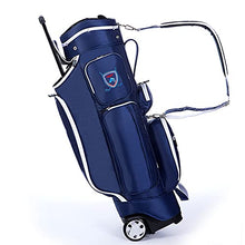 ACXZ Golf Clubs Cart Carry Bag with Wheels 5 Way Dividers, Lightweight Trolley Bag Blue