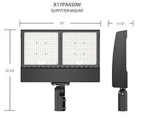 RAB X17PA450SF/PCT Power-Adjustable (250W/350W/400W), high-Output LED floodlight, twistlock photocell, Slipfitter Mount (120-277V, 5000K)