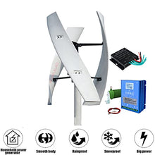 AISINILALAO 10000W Vertical Wind Turbine Power Generator, 3-Blade 12V-220V Electric Generator with MPPT Charger Controller for Home Street Lighting(White),12v