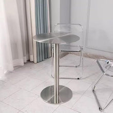 Stainless Steel Modern Sofa End Table for Living Room - Tall Bistro Pub Table for Patio or Balcony - Freestanding Breakfast Desk or Coffee Table,One Color-60x105cm