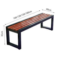 JS Ellie Colorful Outdoor Bench with Solid Wood seat and Metal Frame, Capable of Supporting 400kg, Suitable for Streets, Parks, and courtyards C 180cm