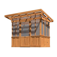 Backyard Discovery Poppy 9' x 6' Cedar Wood and Polycarbonate Walk-in Greenhouse Kit with Exhaust Fan, Windows, Hose Hook-Ups, PowerPort, Staging Shelves, Plant Hooks for Year-Round Outdoor Gardening
