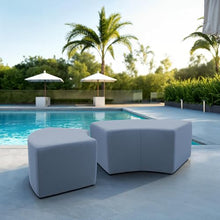 FDP 24" x 48" S-Curve Oversized Outdoor Ottoman Featuring Sunbrella Fabric - Weather-Resistant, Fade-Resistant, Assembled Patio Furniture for Backyard, Poolside Seating, 18" H - Canvas Haze