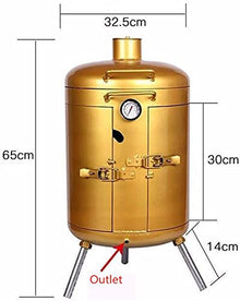 NEWCES Safety Certification Luxury Grills & Smokers Charcoal Barbecues Charcoal Grills Freestanding Barbecues Combination Grill-Smokers for Outdoor Cooking & Dining Golden